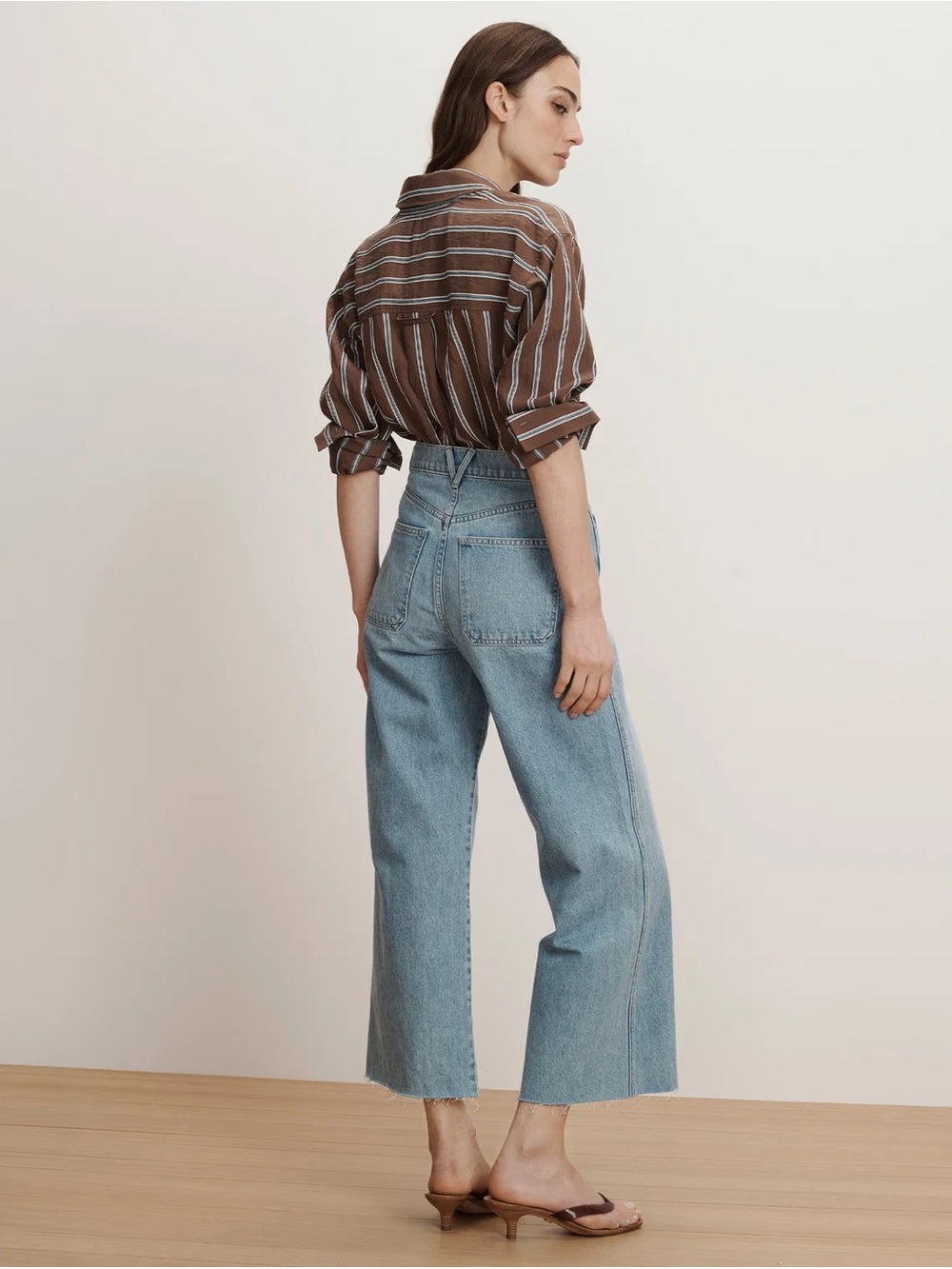 Veronica Beard Taylor Cropped Patch-Pocket Wide-Leg Jeans